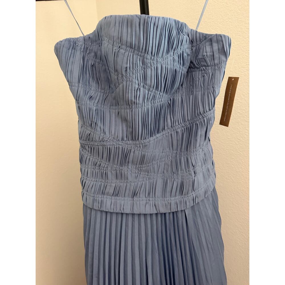 New O.P.T Ada blue strapless maxi dress $247 sz 6 - Picture 6 of 6